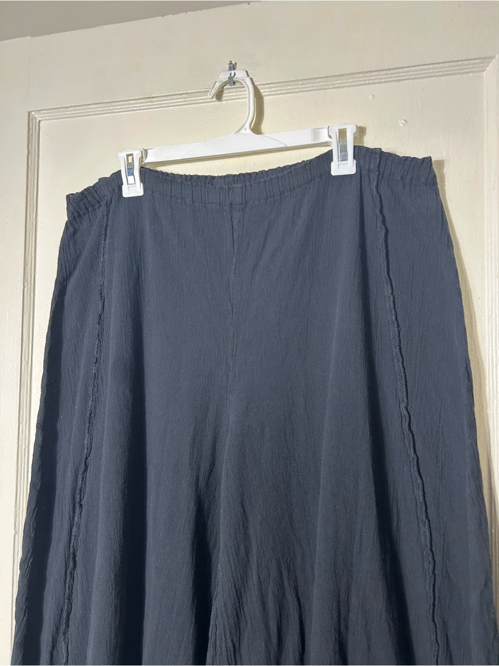 Oh my gauze black ultra wide leg pull on pants size 2 or US L/XL flawed lantern - Picture 3 of 10